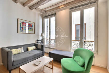 Wohnzimmer Möblierte wohnung - 37m²  - 2 Zimmer - Sacré-Cœur - Paris