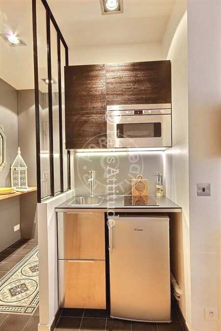 Kitchen Furnished studio - 24m²  - Maison de la Radio - Paris