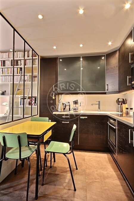 Kitchen Furnished apartment - 36m²  - 1 bedroom - Montparnasse - Paris