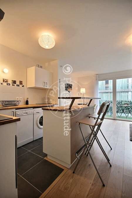 Cozinha Apartamento mobilado - 50m²  - 1 quarto - Canal de l'Ourcq - Paris