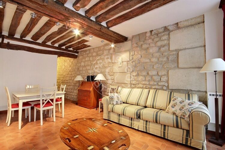 Living room - Furnished 1 bedroom - Paris 75007 - 12008