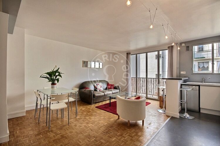 Living room - Furnished 1 bedroom - Paris 75018 - 12012