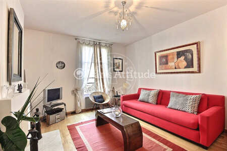 Salon Appartement meublé - 45m²  - 1 chambre - Alma-Marceau - Paris