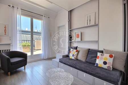 Salon Appartement meublé - 37m²  - 1 chambre - Opéra - Paris