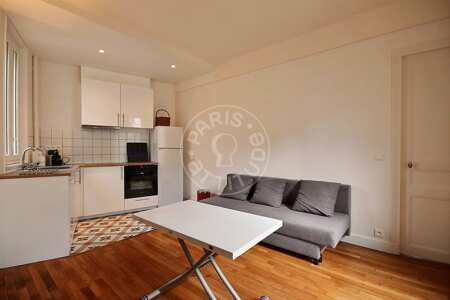 Salon Appartement meublé - 36m²  - 1 chambre - Père Lachaise - Paris