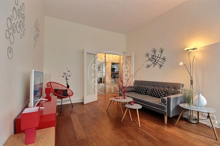 Living room - Furnished 1 bedroom - Paris 75017 - 12116