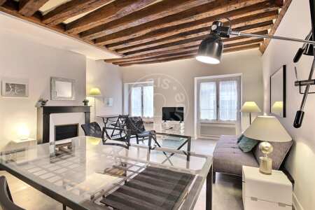 Living room Furnished apartment - 60m²  - 1 bedroom - Pyramides / Palais Royal - Paris