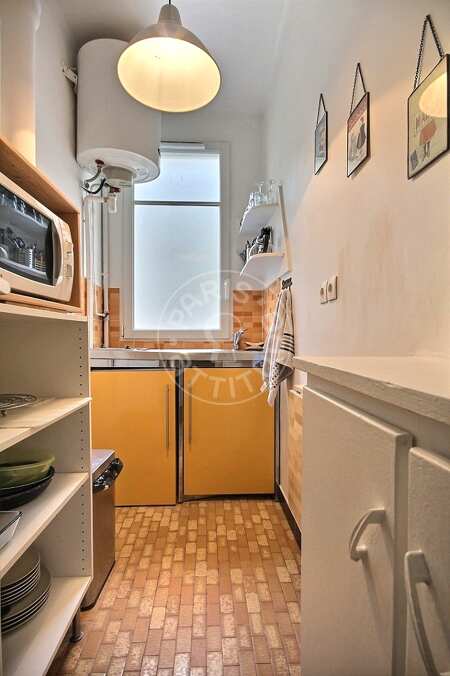 Cozinha Quitinete mobilado - 22m²  - Auteuil - Paris