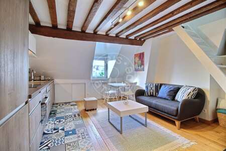 Living room Furnished apartment - 28m²  - 1 bedroom - Montorgueil - Paris