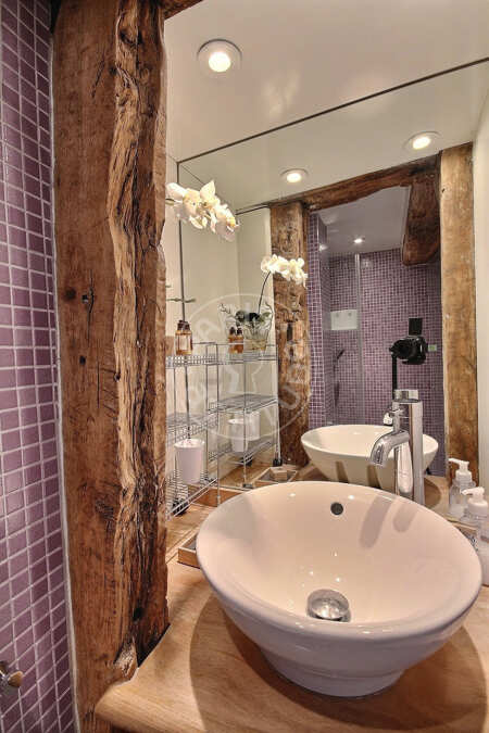 Salle de bain Studio meublé - 18m²  - Pyramides / Palais Royal - Paris