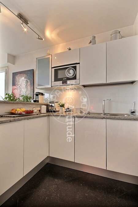 Cozinha Apartamento mobilado - 78m²  - 2 quartos - Beaugrenelle - Paris
