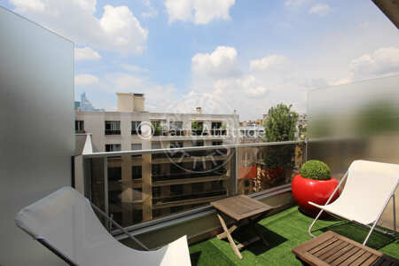 Varanda Apartamento mobilado - 53m²  - 1 quarto - Neuilly-sur-Seine