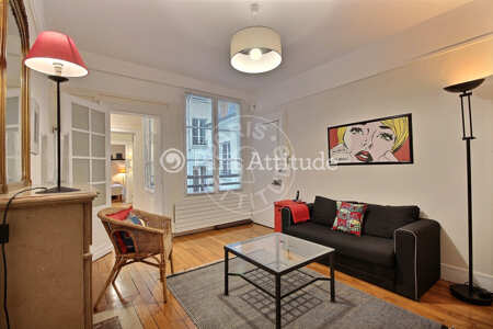 Salon Appartement meublé - 40m²  - 1 chambre - Saint-Germain - Paris