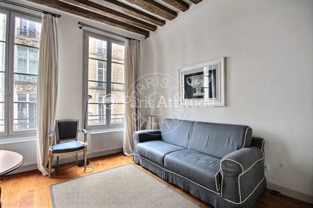 Salon Appartement meublé - 35m²  - 1 chambre - Louvre - Paris