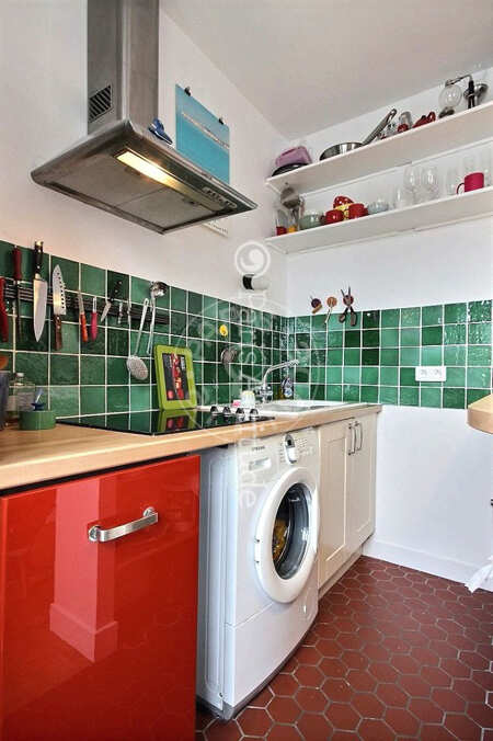Cozinha Apartamento mobilado - 32m²  - 1 quarto - Montorgueil - Paris