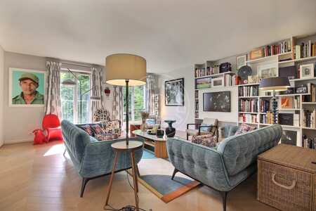 Salon Appartement meublé - 150m²  - 3 chambres - Boulogne-Billancourt