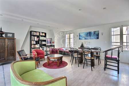 Living room Furnished studio alcove - 60m²  - Poissonnière - Paris