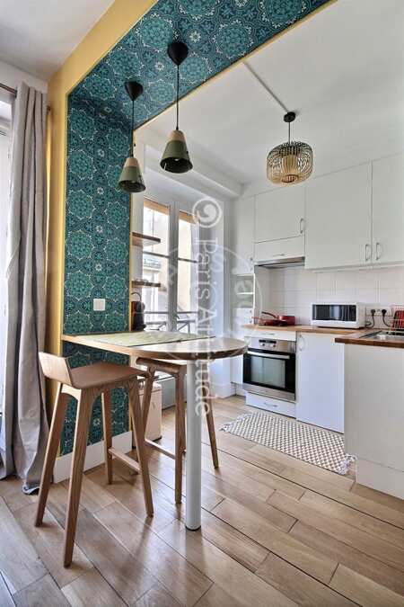 Cuisine Studio meublé - 29m²  - Temple - Paris
