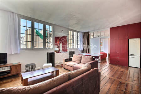 Living room Furnished apartment - 57m²  - 1 bedroom - Ledru-Rollin - Paris