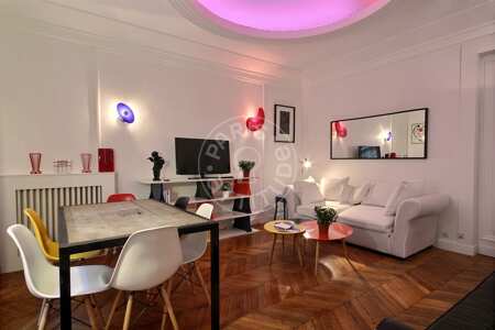 Living room Furnished apartment - 54m² - 1 bedroom - Trocadéro - Paris