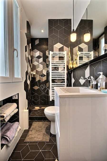 Bathroom Furnished apartment - 33m²  - 1 bedroom - Arts et Métiers - Paris