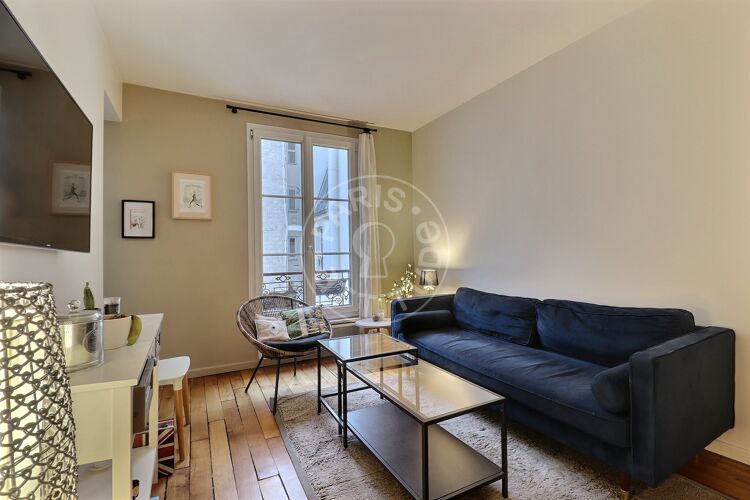 Living room - Furnished 1 bedroom - Paris 75009 - 12609