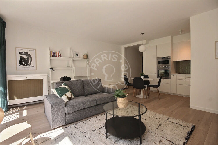 Living room - Furnished 2 bedrooms - Paris 75017 - 12628