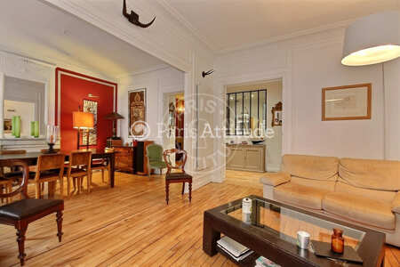 Living room Furnished apartment - 110m²  - 3 bedrooms - Batignolles - Paris