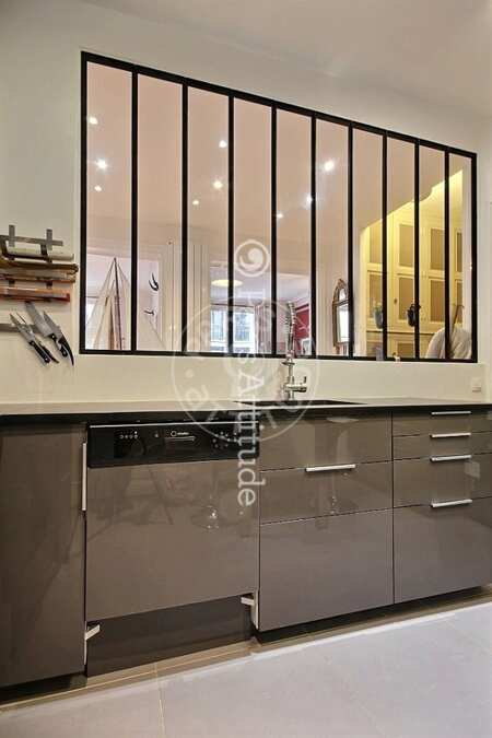 Kitchen Furnished apartment - 110m²  - 3 bedrooms - Batignolles - Paris