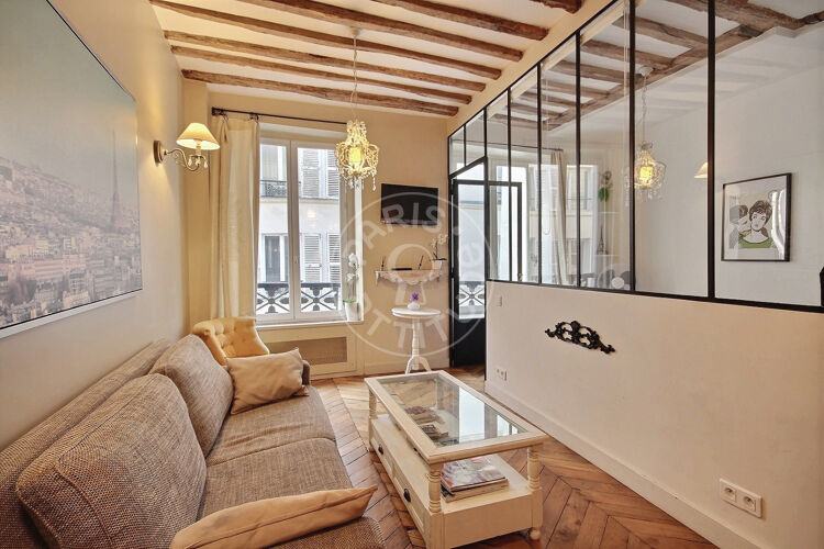 Living room - Furnished 1 bedroom - Paris 75006 - 12682