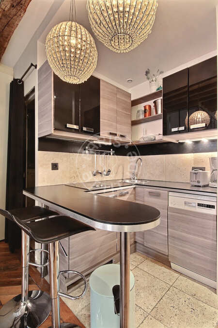 Küche Möblierte wohnung - 28m²  - 1 Zimmer - Saint-Germain - Paris