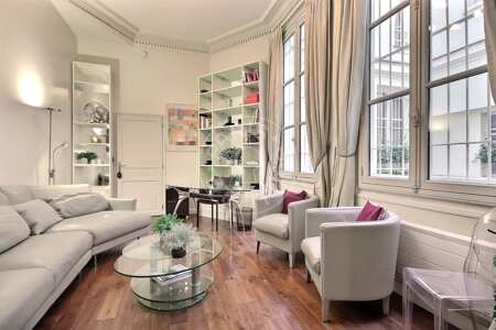 Living room Furnished apartment - 49m²  - 1 bedroom - Pyramides / Palais Royal - Paris