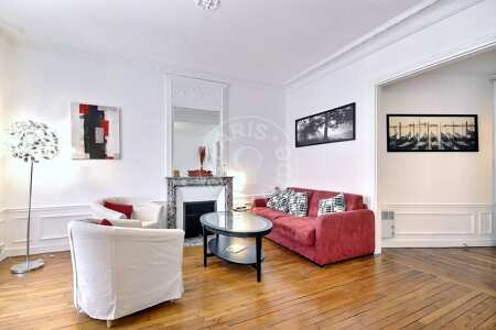 Living room Furnished apartment - 107m²  - 2 bedrooms - Bir-Hakeim - Paris