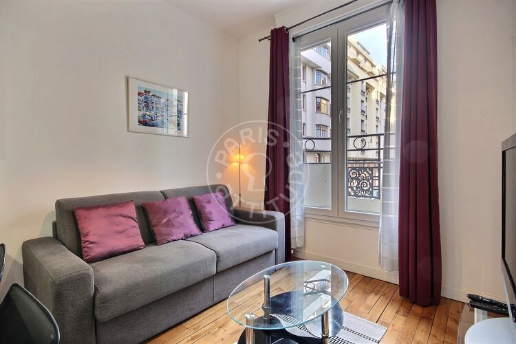 Living room - Furnished 1 bedroom - Paris 75015 - 12741