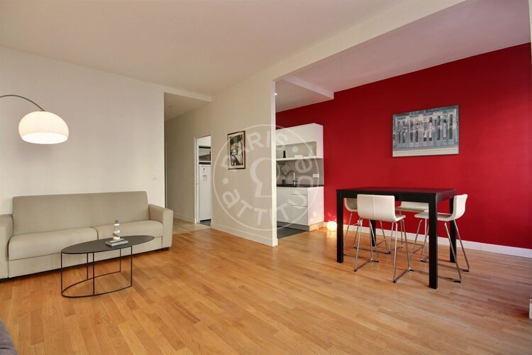 Living room - Furnished 1 bedroom - Paris 75003 - 12744