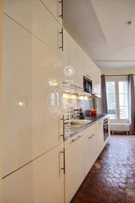 Cozinha Apartamento mobilado - 36m²  - 1 quarto - Pyramides / Palais Royal - Paris