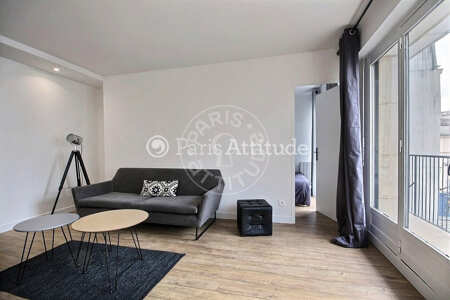 Salon Appartement meublé - 40m²  - 1 chambre - Commerce - Paris