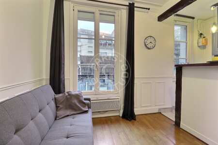 Living room Furnished apartment - 40m²  - 2 bedrooms - Plaisance / Pernety - Paris