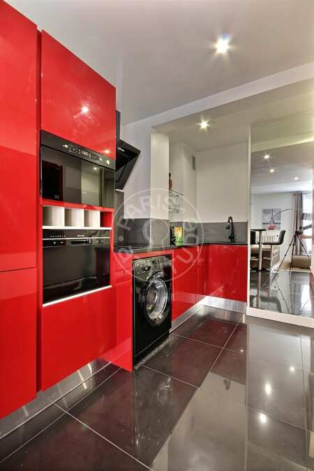 Kitchen Furnished studio alcove - 34m²  - Jasmin / Mozart - Paris