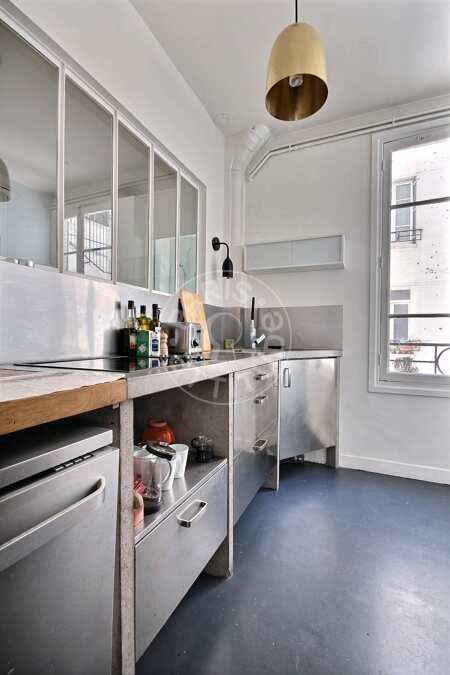 Kitchen Furnished apartment - 60m²  - 1 bedroom - Grands Boulevards / Bonne Nouvelle - Paris