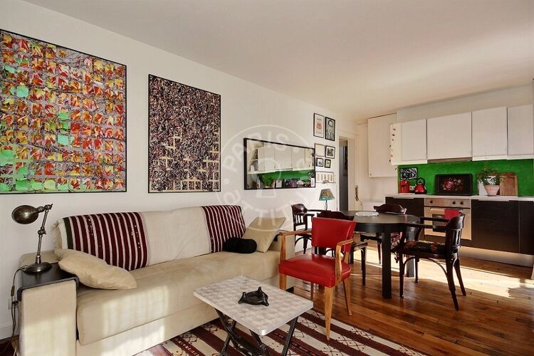 Living room - Furnished 1 bedroom - Paris 75012 - 12903