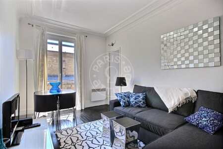 Salon Appartement meublé - 34m²  - 1 chambre - Jules Joffrin - Mairie du 18ème - Paris