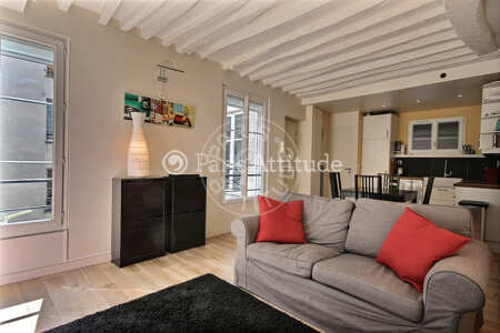Living room Furnished apartment - 52m²  - 2 bedrooms - Grands Magasins / La Fayette - Paris