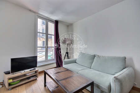 Salon Appartement meublé - 30m²  - 1 chambre - Tour Eiffel - Paris