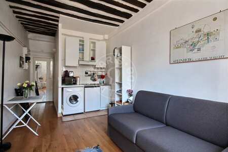 Living room Furnished studio - 18m²  - Montorgueil - Paris
