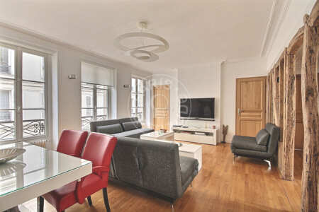 Salon Appartement meublé - 57m²  - 2 chambres - Trocadéro - Paris