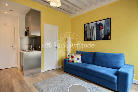 Living room Furnished studio - 17m²  - Arts et Métiers - Paris