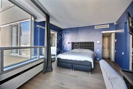 Bedroom Furnished apartment - 149m²  - 3 bedrooms - Bir-Hakeim - Paris