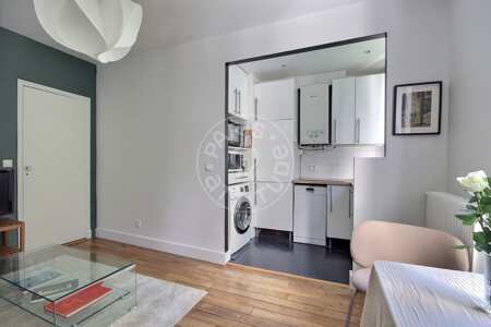 Living room Furnished apartment - 38m²  - 1 bedroom - Jules Joffrin - Mairie du 18ème - Paris