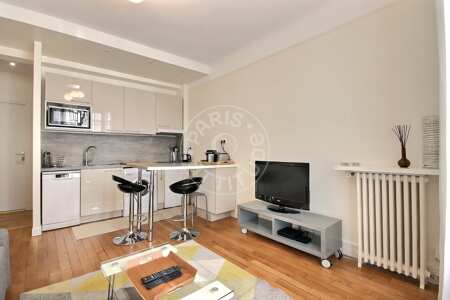 Sala Apartamento mobilado - 32m²  - 1 quarto - Jasmin / Mozart - Paris